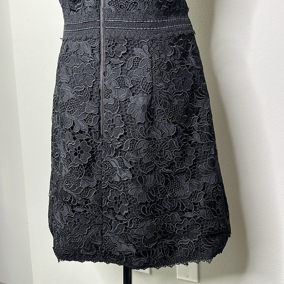 Alice + Olivia Lennon V-Neck Lace Mini Cocktail Dress Black Size 10 NWT! - Picture 11 of 16